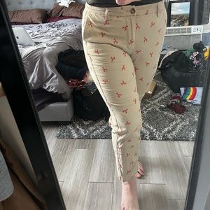 J. Crew women’s khakis with lobster print, size L